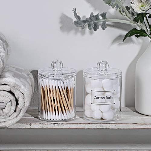 AOZITA 2 Pack Acrylic Q-tip Holder Dispenser