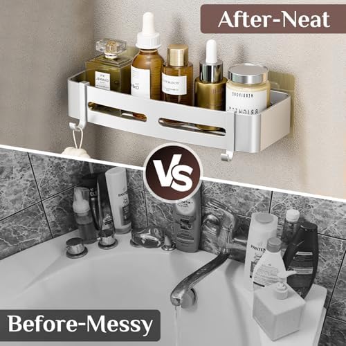Hojudo 2 Tier Rustproof Shower Caddy with 8 Hooks 1
