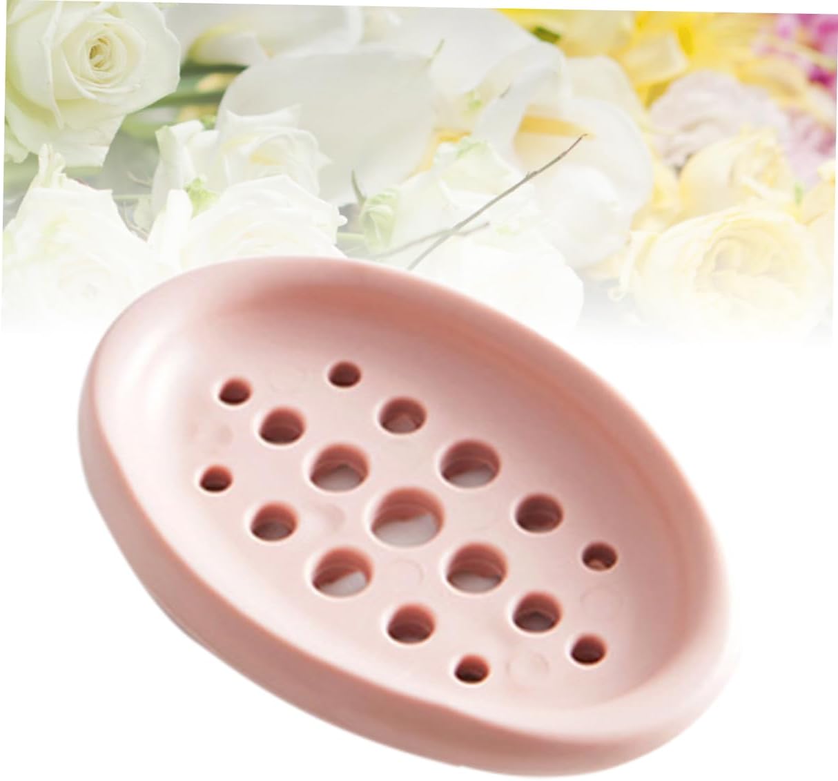 Garneck Creative Oval Silicone Soap Dish Tray