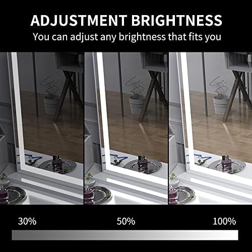 NICESTi Large Vanity Mirror with USB Lights and Adjustable Brightness