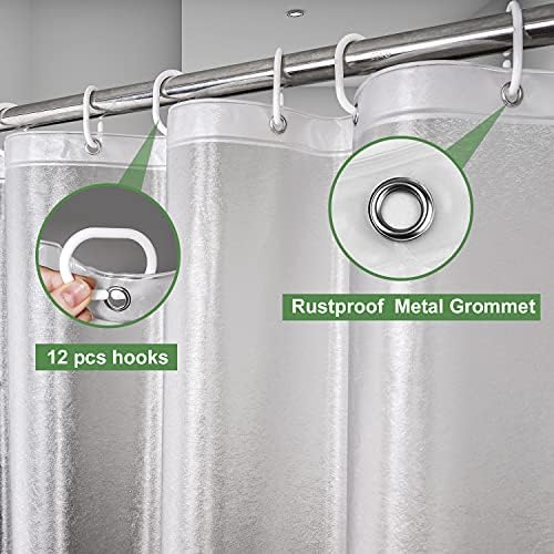 UFRIDAY Extra Long 84 Inch Shower Curtain Liner 72x84 Heavy Duty Frosted EVA