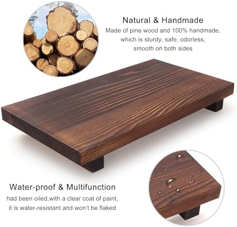 Ayiaren Farmhouse Soap Tray Wood Pedestal Stand