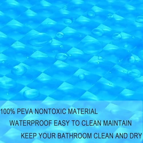 Blue 3D Water Cube EVA Shower Curtain Liner