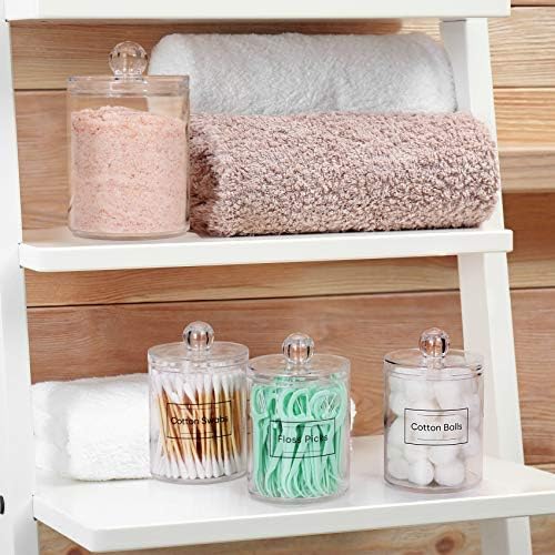 AOZITA 3 Pack Acrylic Q-Tip Holder Dispenser Set