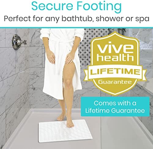Vive Non-Slip Square Shower Mat with Suction Cups