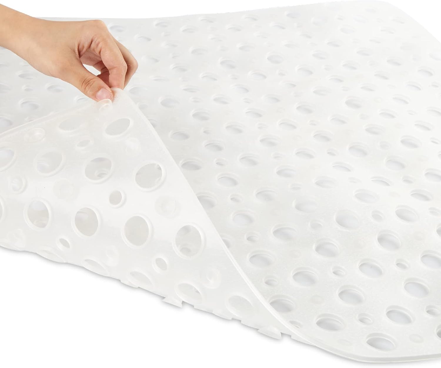 ENKOSI 21x21 Non-Slip TPE Square Shower Mat with Suction Cups