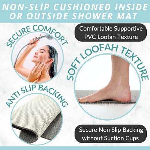 ENKOSI Non-Slip Bathtub Mat - 31x16 Gray