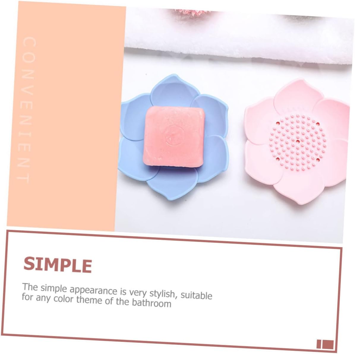 2pcs Luxury Silicone Soap Dish Set Self-Draining Bathroom Holder