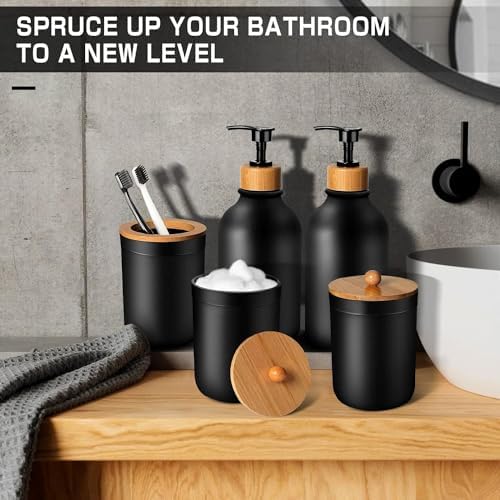 ALPIRIRAL Matte Black 5Pc Bathroom Accessories Set