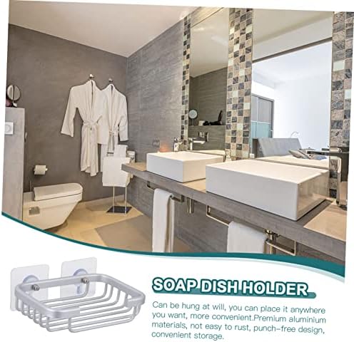 Luxshiny Aluminum Soap Dish Holder with Drain