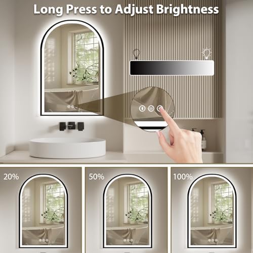 Habison 24x36 Inch LED Vanity Mirror with Bluetooth Speaker and Anti-Fog