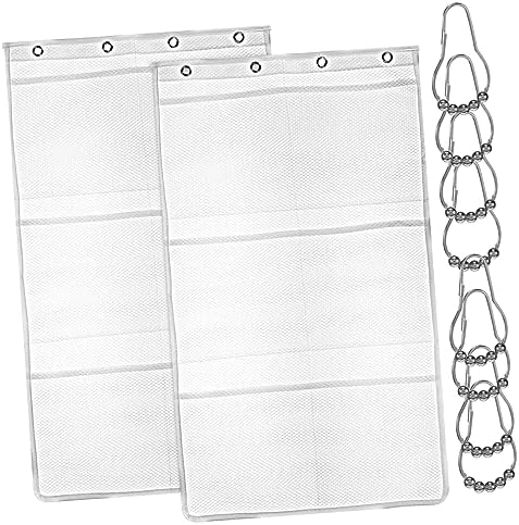 KOMBIUDA 2pcs Shower Mesh Organizer with Pockets