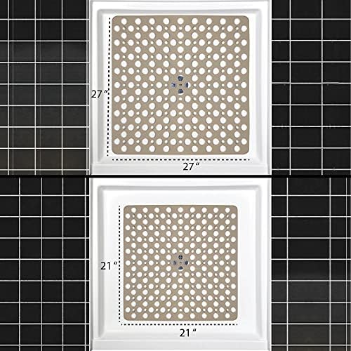 ENKOSI 21x21 Non-Slip TPE Square Shower Mat with Suction Cups