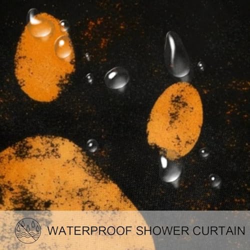 Yellow Dog Paw Prints Shower Curtain Set 60x72 Inches