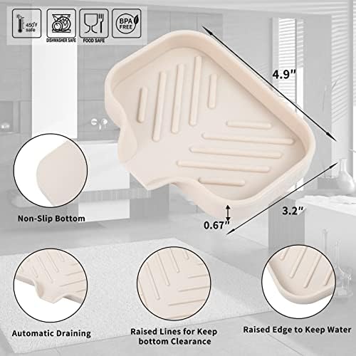 Silicone Bathroom Soap Dish with Drain Spout