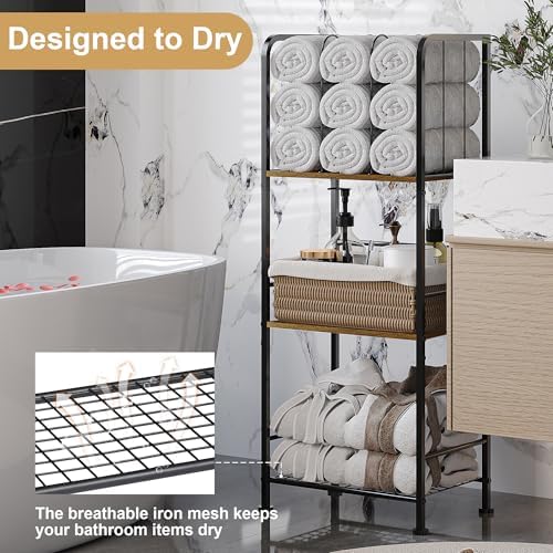 Jautokerdar 3-Tier Durable Metal Towel Rack with Detachable Dividers