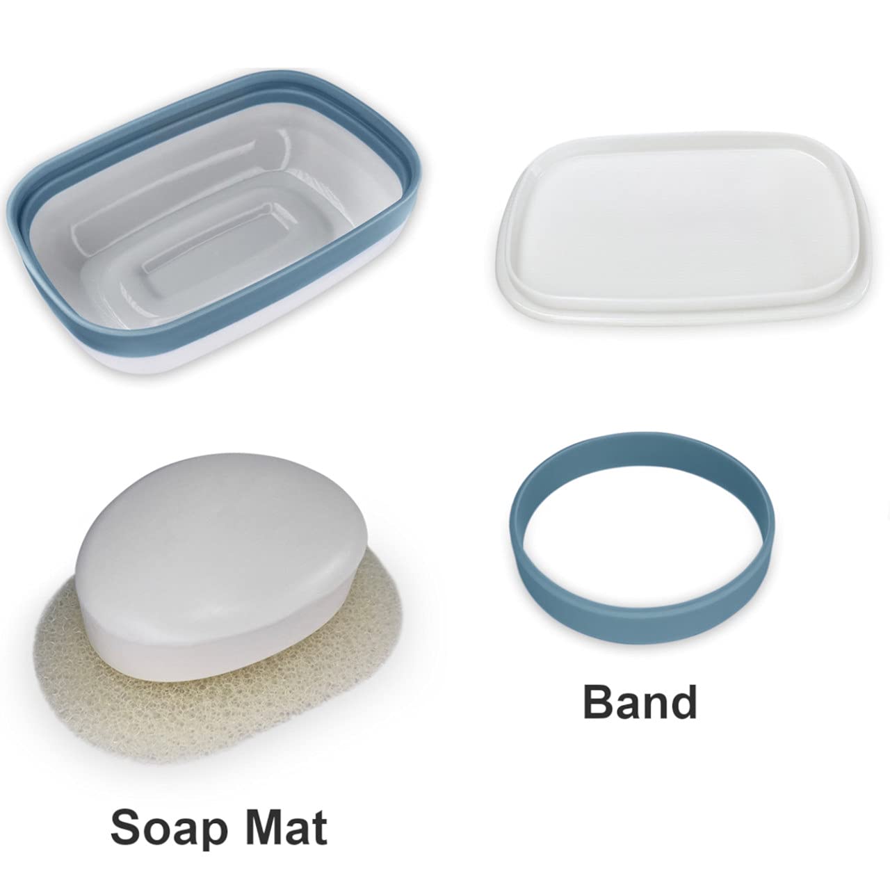 2Pack Travel Soap Holders with Sponge Mat and Leak-Proof Band
