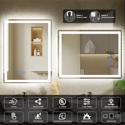 GoZoom LED Bathroom Mirror 20x28 with Lights