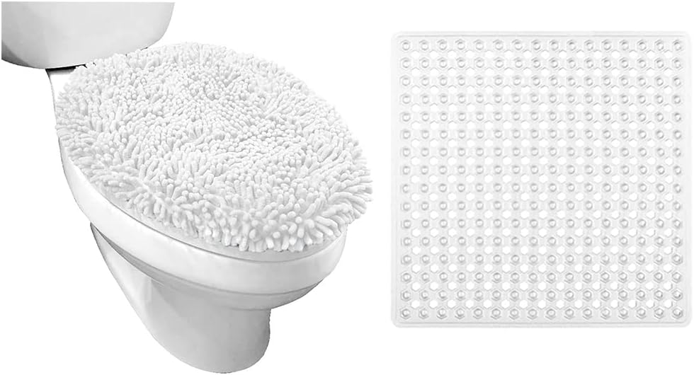 GORILLA GRIP Toilet Lid Cover and Shower Mat 2 Pack