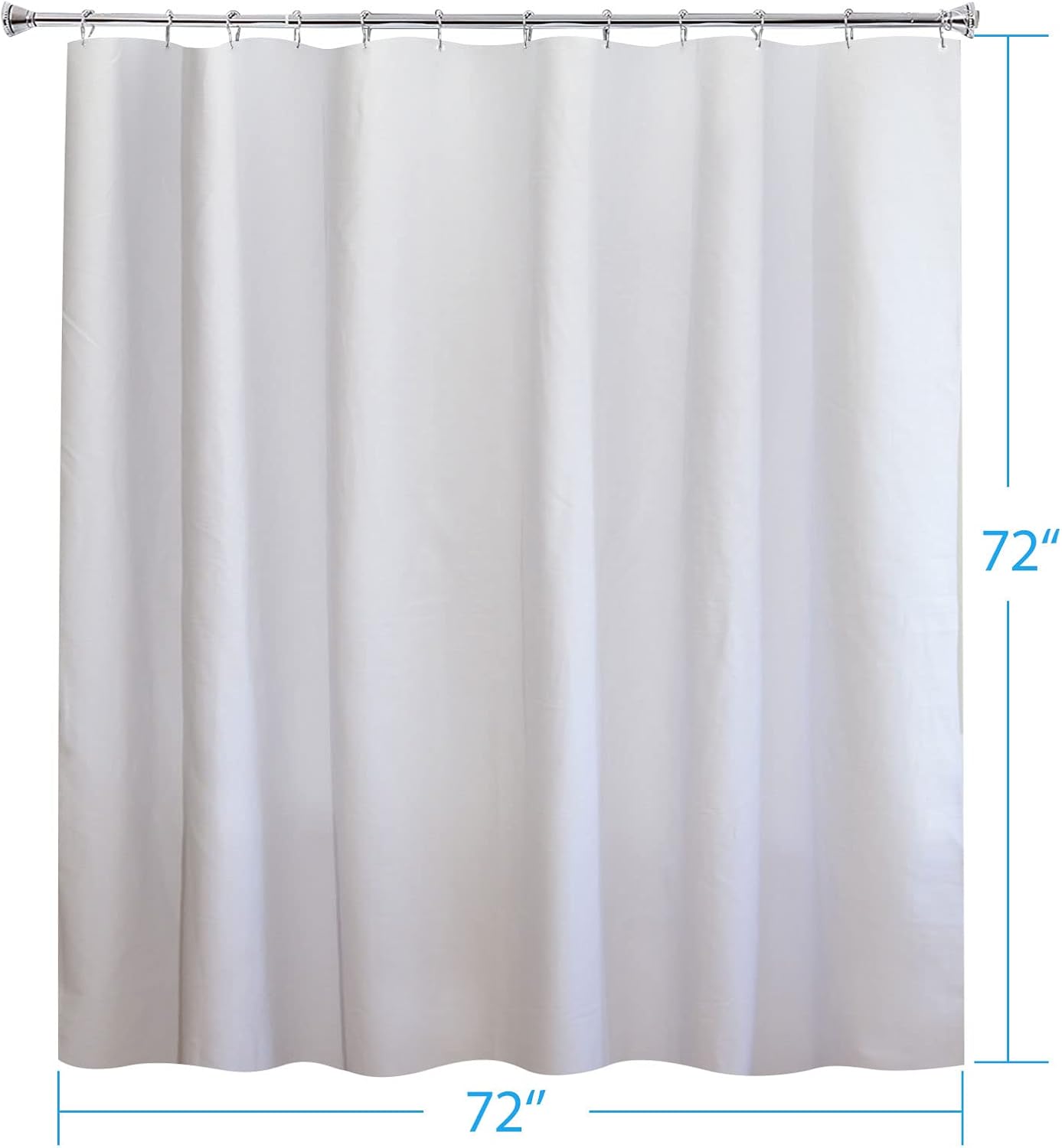 YISURE 100 Cotton Shower Curtain 72x72 White