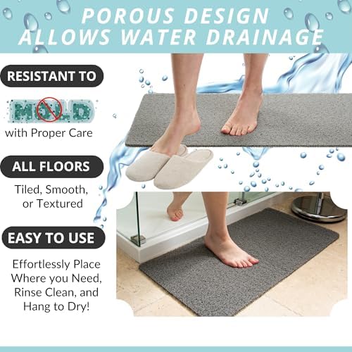 ENKOSI Non-Slip Bathtub Mat - 31x16 Gray