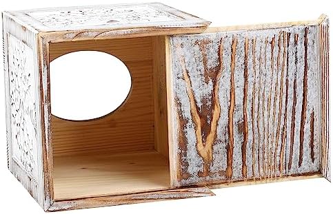 Ukwell Wood Carved Tissue Box Holder Tree of Life Design
