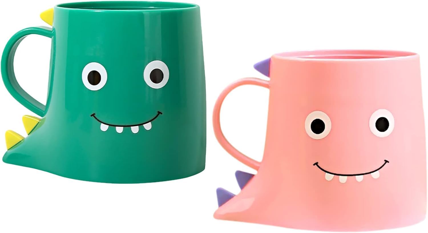 Plastic Kids Toothbrush Holder 2PCS Dinosaur Bathroom Cup Durable Reusable Tumbler