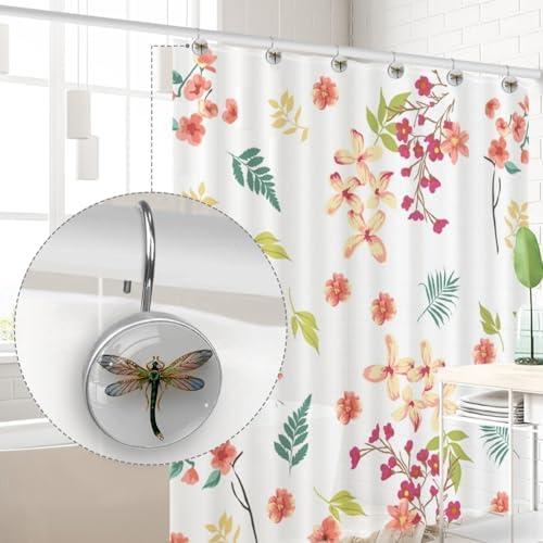 Dragonfly Gemstone Shower Curtain Hooks Set of 12