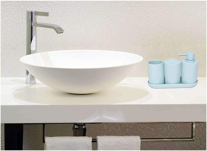 InterDesign iDesign Cade 4-Piece Bathroom Accessory Set Soft Aqua