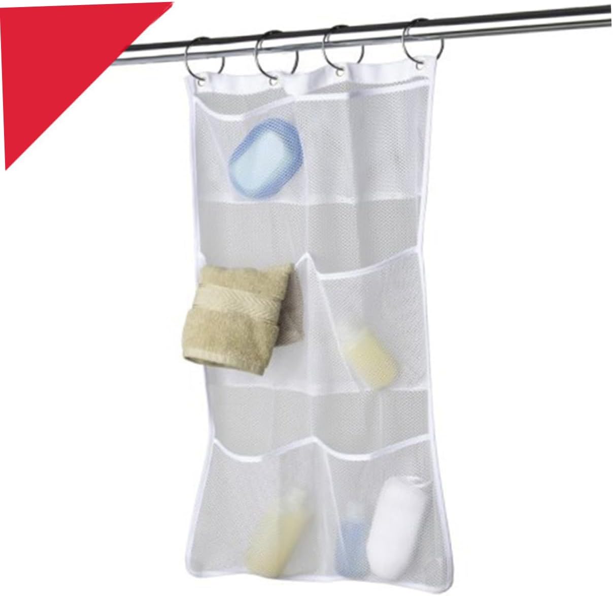 OFFSCH Hanging Mesh Shower Organizer Bag for Shampoo Conditioner and Toys