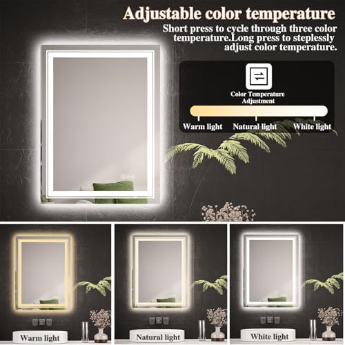 TOTOUS 24x32 LED Mirror with Front and Backlit Light