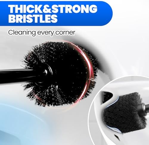 Denvlex 2 in 1 Toilet Brush and Plunger Set Black 20inch