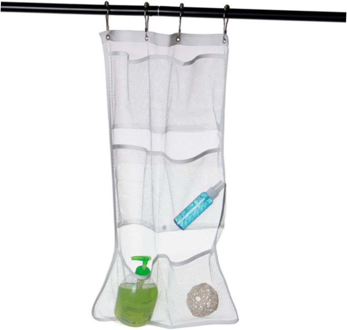 CAXUSD Bathroom Mesh Shower Adhesive Hooks Organizer