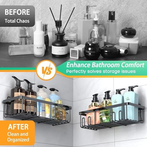 5pc Adhesive Shower Caddy Shelves with Soap Dish Holder