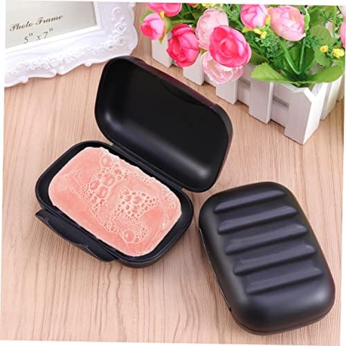 Ciieeo Portable Leakproof Soap Dish for Travel Hiking Black