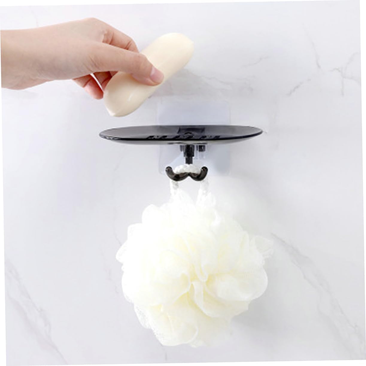 Wall Mount Soap Dish with Drain Hooks Bathroom Holder