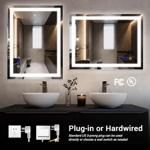 36 x 28 LED Bathroom Mirror with Touch Controls