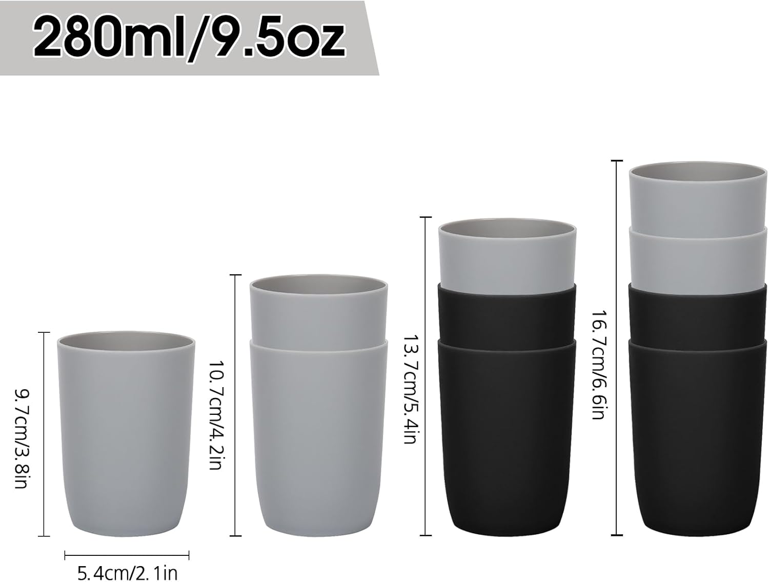 Topsky 4pcs Bathroom Toothbrush Cup Reusable Tumblers