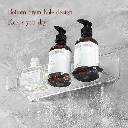Jokvaex 2 Pack Shower Caddy Shelf with Clear Plastic Storage
