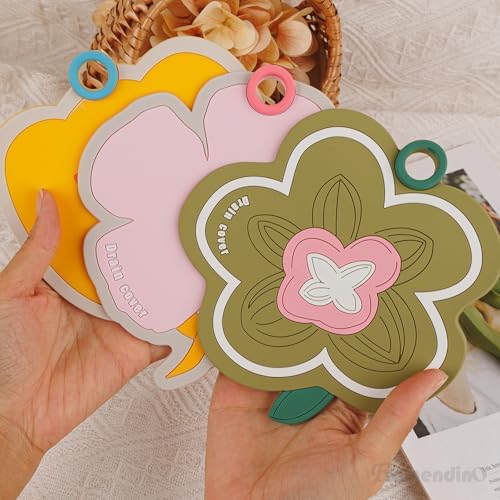 Framendino 3 Pack Flower Shaped Silicone Bathtub Drain Cover 1