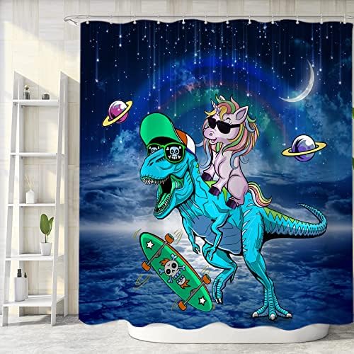 Funny Dinosaur Shower Curtain Set for Kids