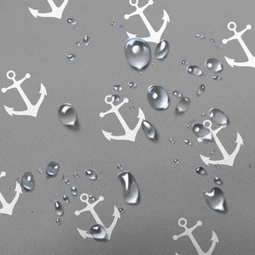 DYNH Nautical Anchor Shower Curtain for RV 47X64 Inches Grey