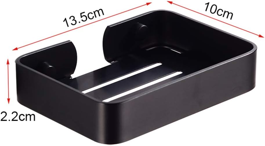 Wall Hanging Soap Dish with Ventilation and Sticker Mount Black