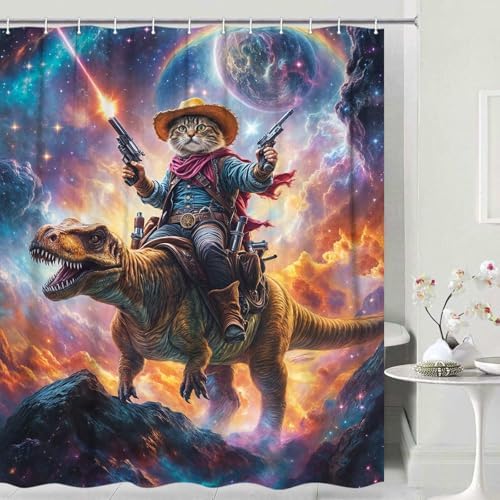 Grtuspr Cute Kids Unicorn Dinosaur Shower Curtain Set