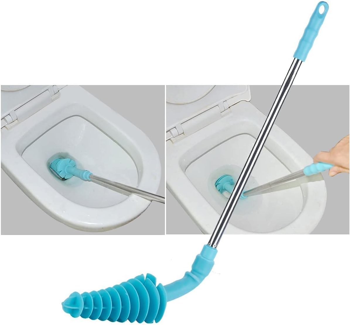 HOMEGOAL Siphon Toilet Plunger with Stainless Steel Handle 1