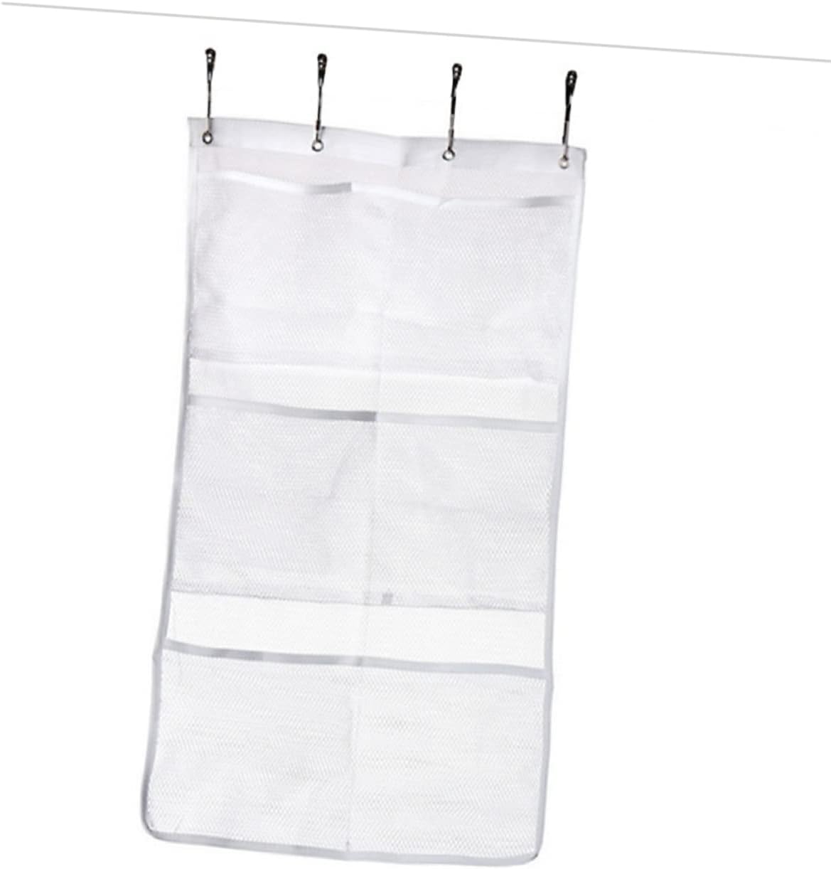 Toiletries Curtain Hanger with 6 Pockets and Mesh Design
