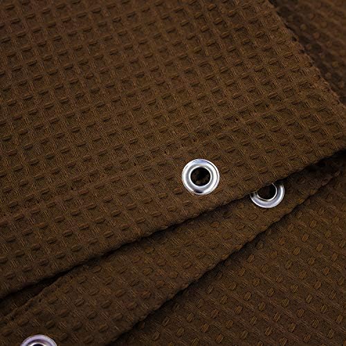 Barossa Design Waffle Weave Shower Curtain 71x72 Inch Brown Heavy Duty