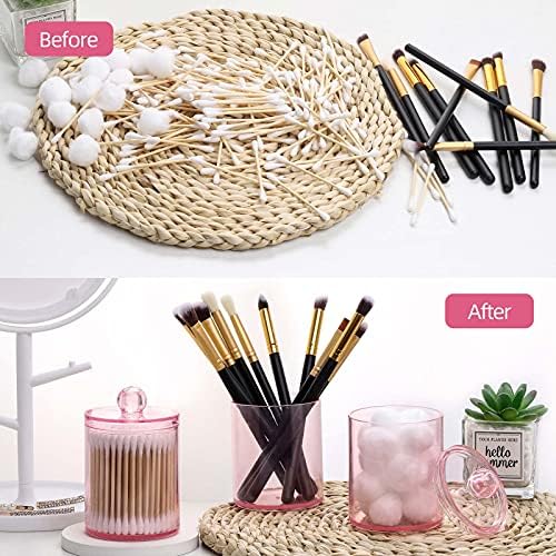 Tbestmax 3 Pack Cotton Swab Jar Holder Organizer