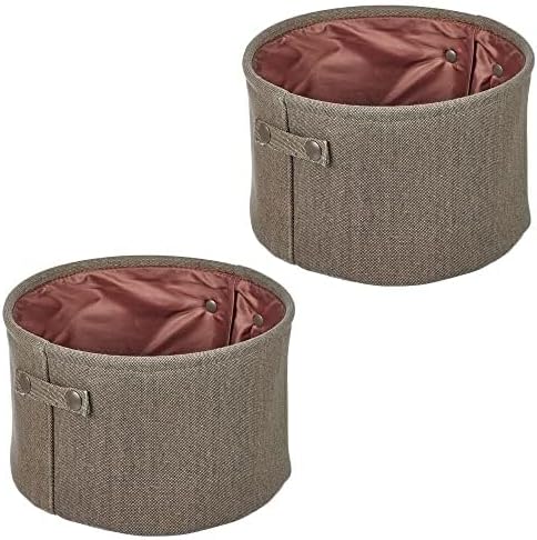 mDesign Soft Cotton Bathroom Storage Bin - 2 Pack Espresso Brown