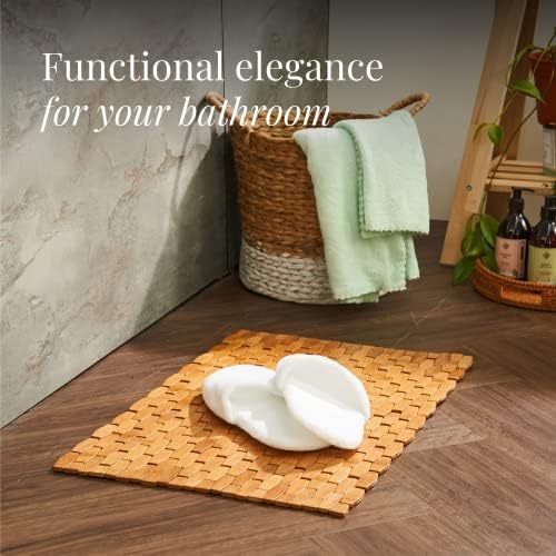 GOBAM Bamboo Bath Mat - Non-Slip Rollable 236 x 157 Inch